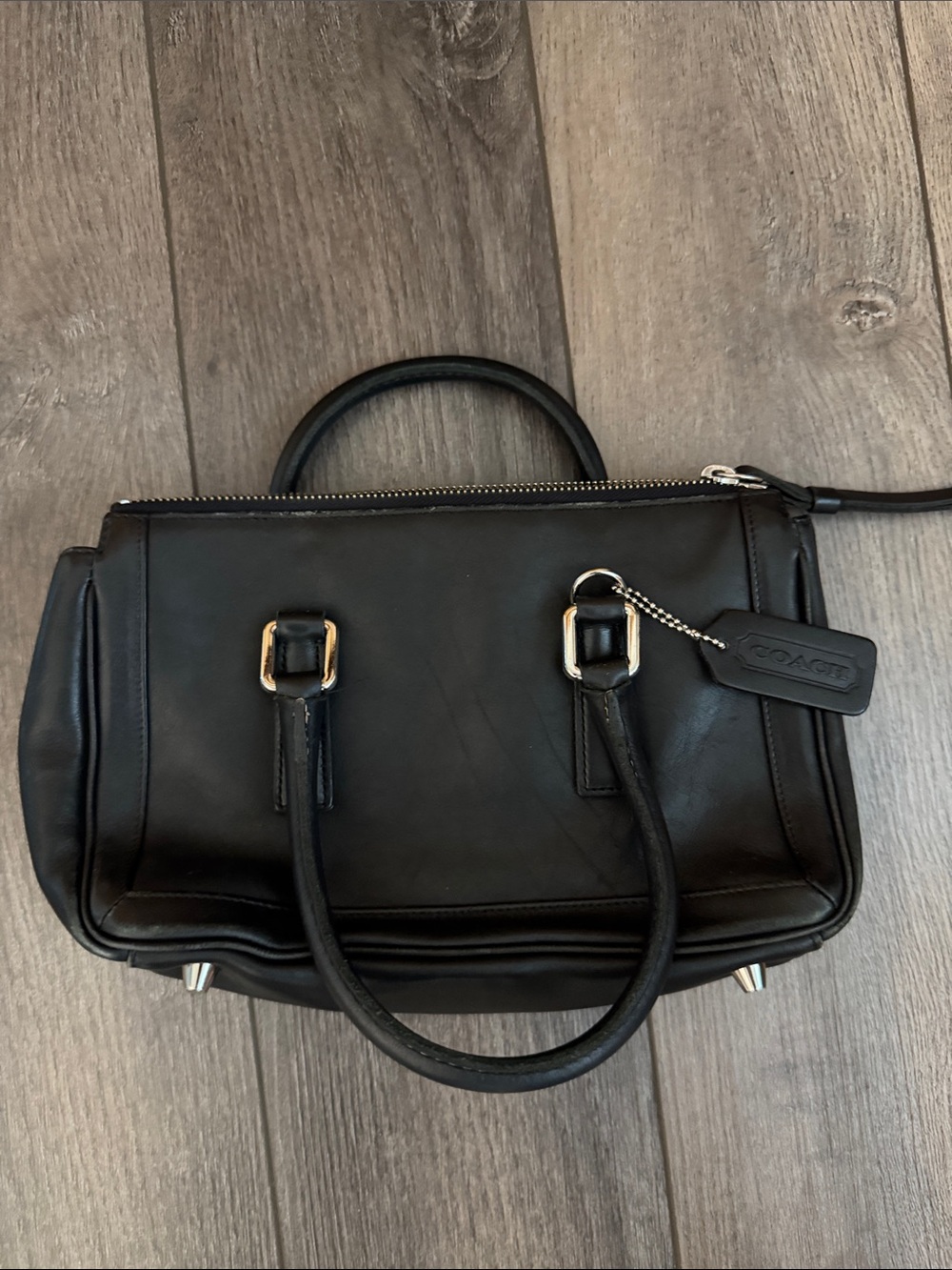 Coach Black Leather Satchel with Silver Hardware vintage Bonnie legacy